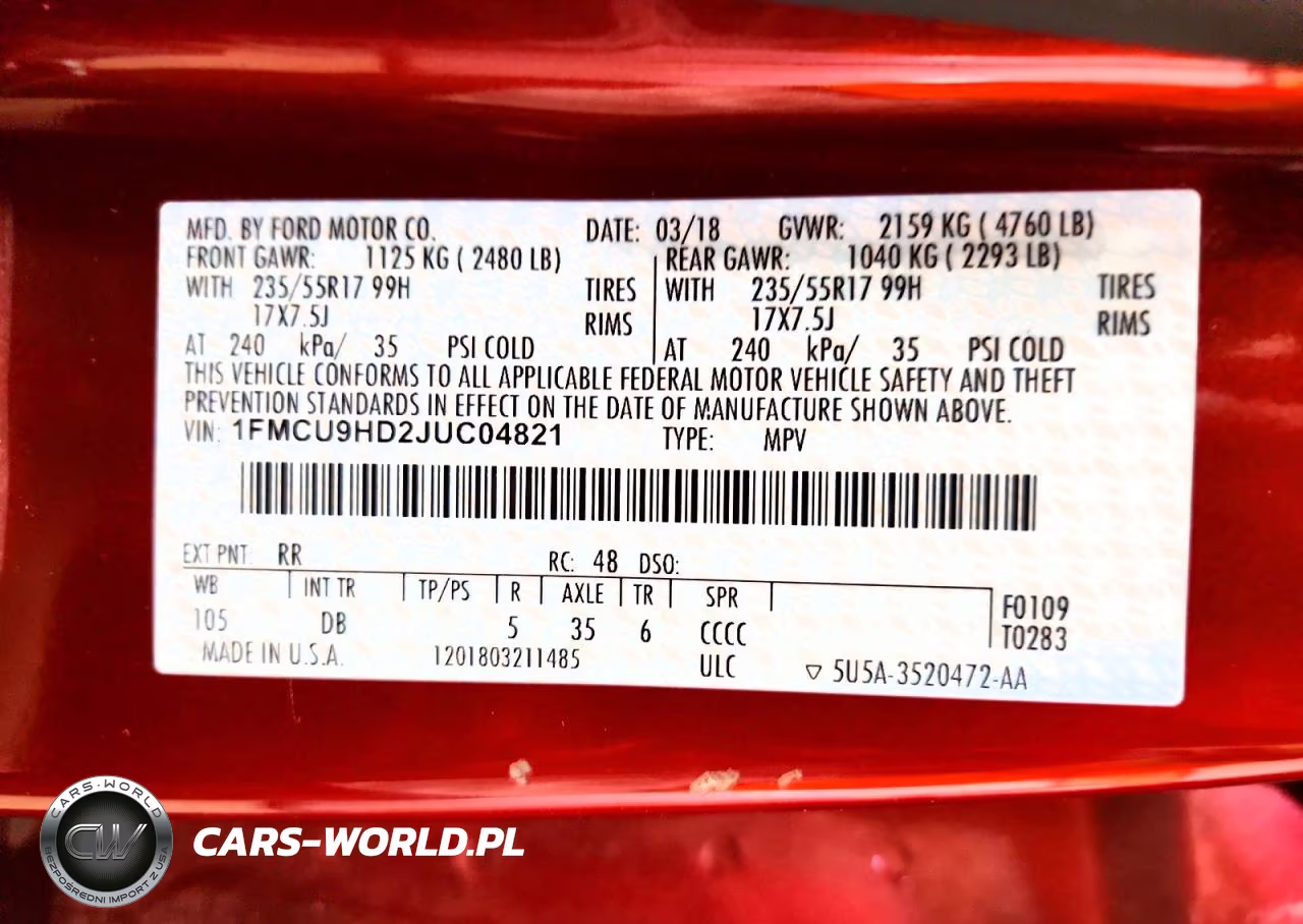 2018 Ford Escape Sel VIN:1FMCU9HD2JUC04821 - 13