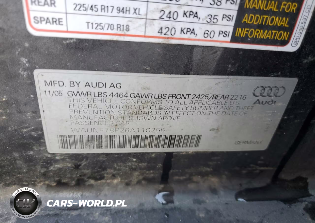 2006 Audi A3 2.0 Premium VIN:WAUNF78P26A110255 - 12