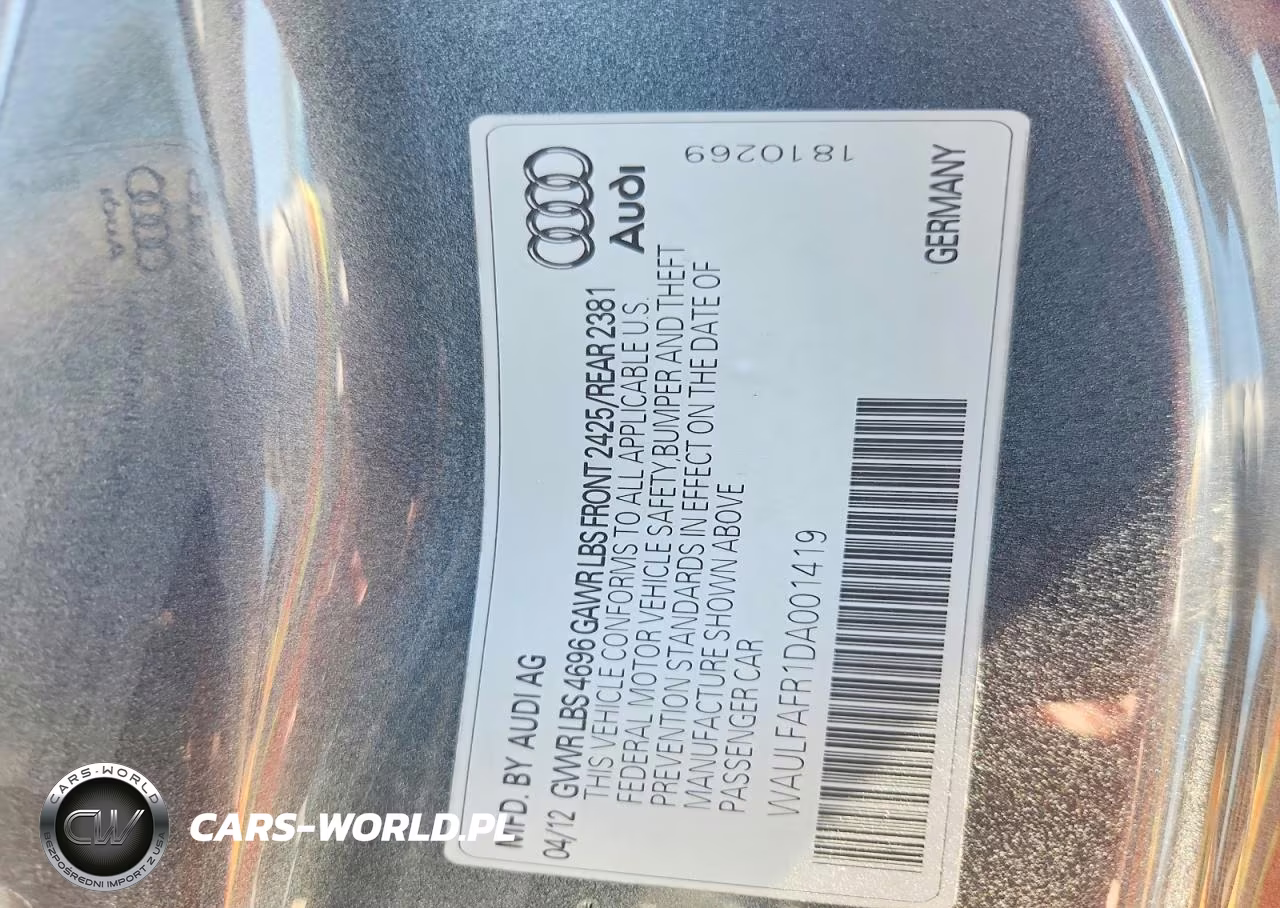 2013 Audi A5 Premium Plus VIN:WAULFAFR1DA001419 - 12