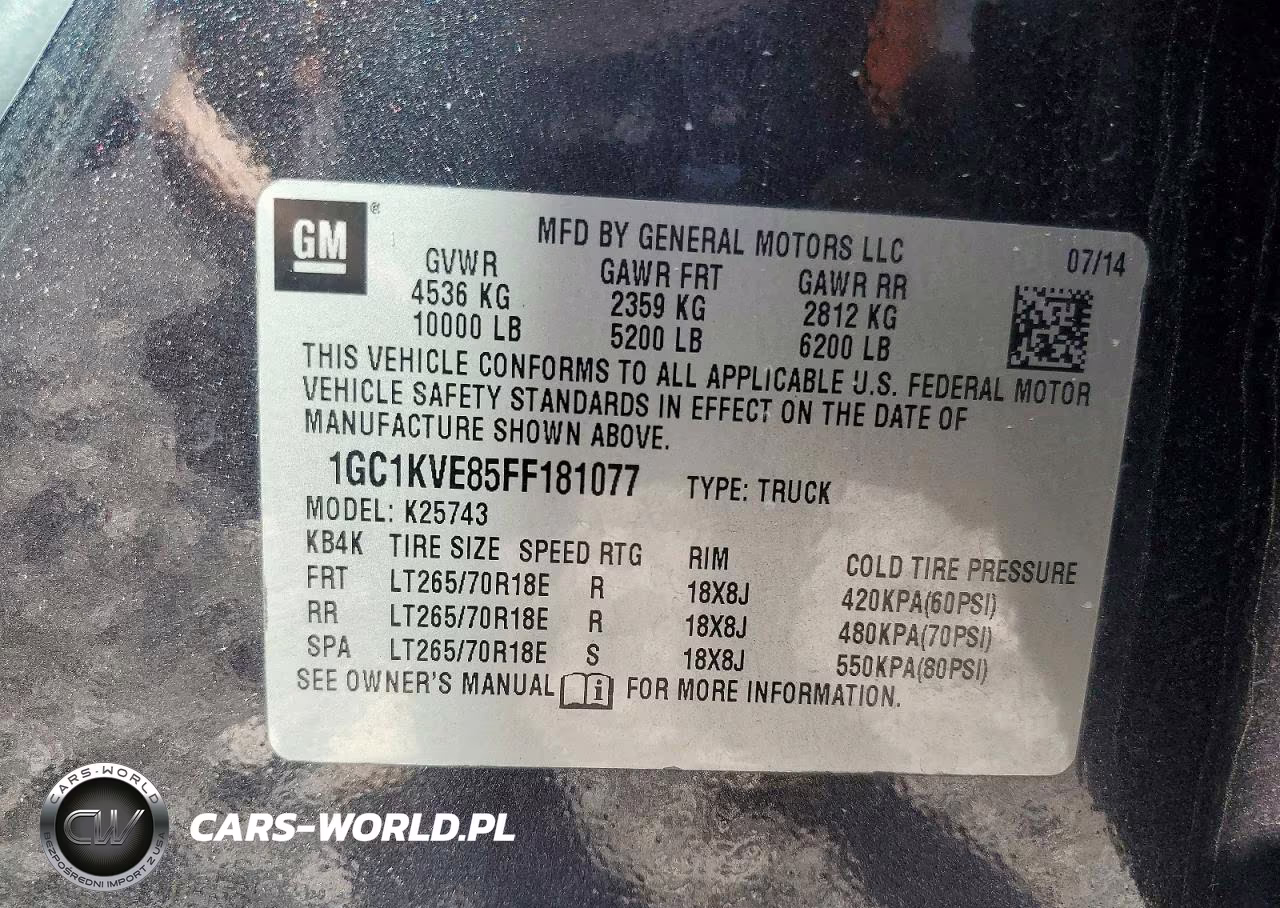 2015 Chevrolet Silverado K2500 Heavy Duty Lt VIN:1GC1KVE85FF181077 - 13