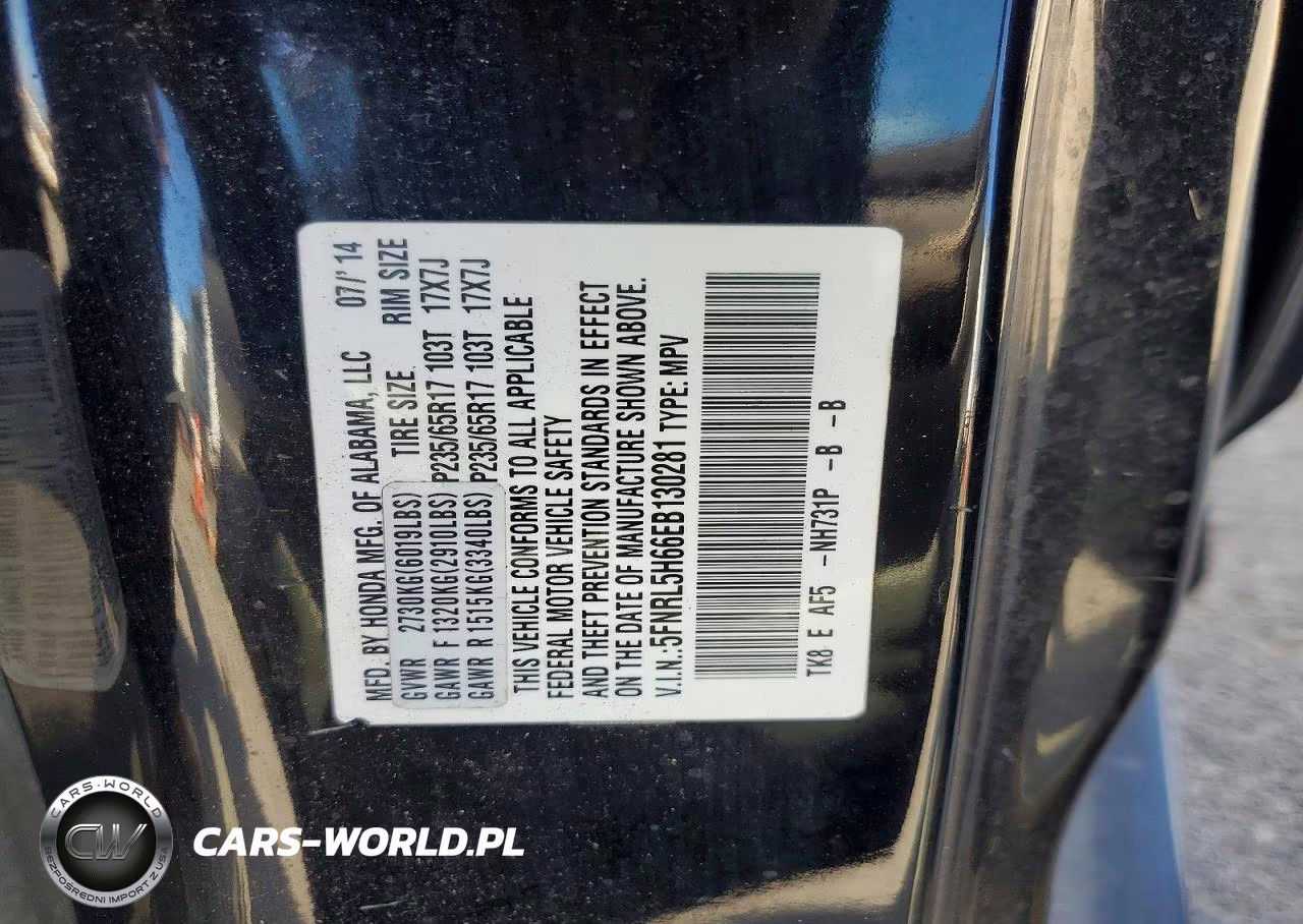 2014 Honda Odyssey Exl VIN:5FNRL5H66EB130281 - 13