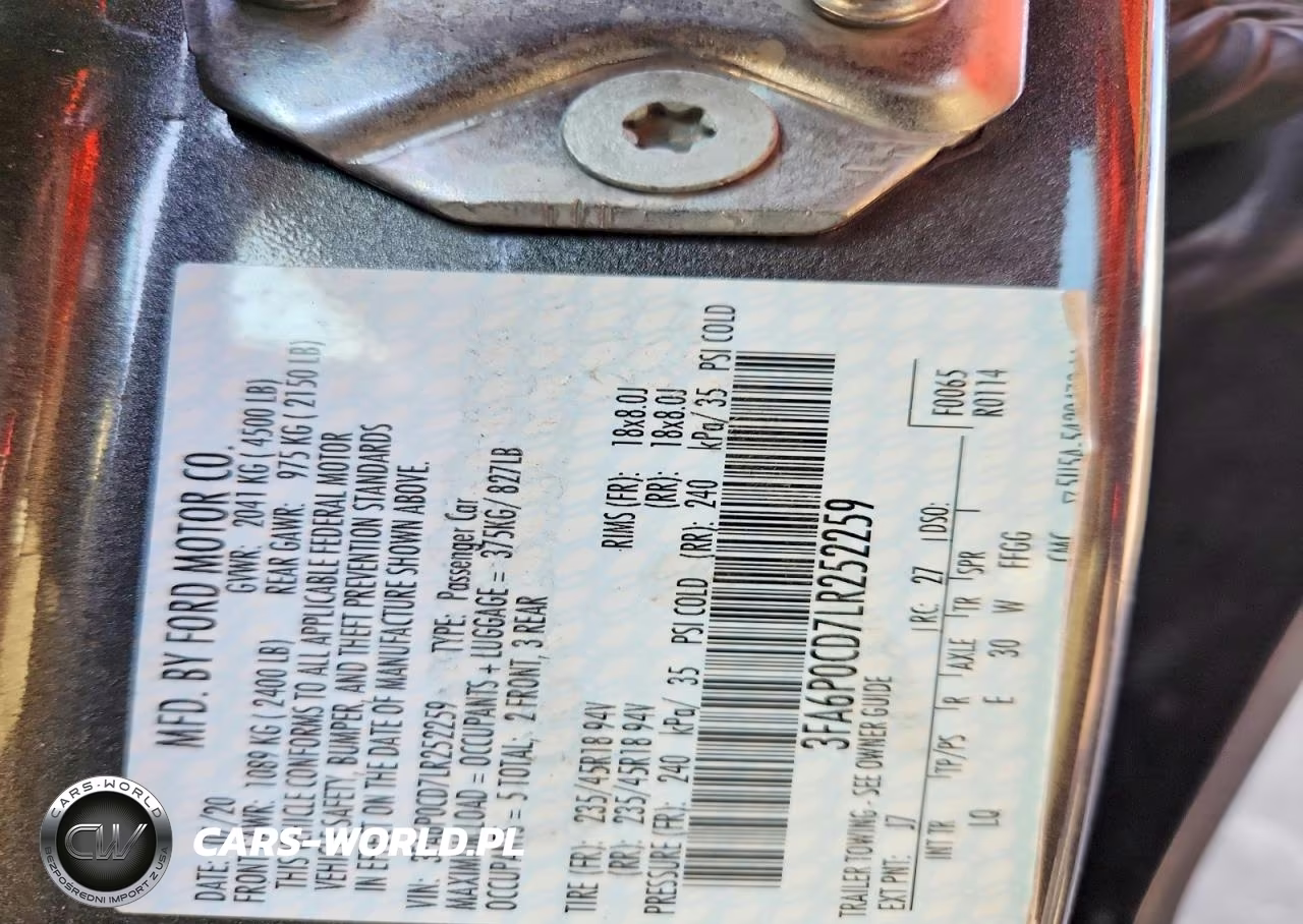2020 Ford Fusion Sel VIN:3FA6P0CD7LR252259 - 12