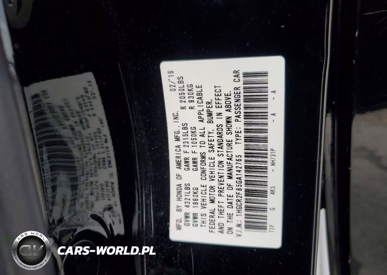 2016 Honda Accord Exl VIN:1HGCR2F85GA142765 - 13