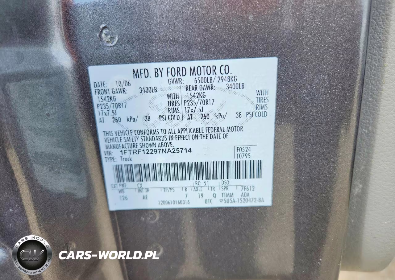 2007 Ford F150 VIN:1FTRF12297NA25714 - 13
