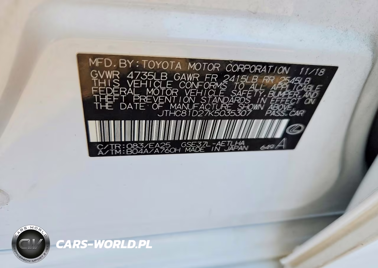 2019 Lexus Is 300 VIN:JTHC81D27K5035307 - 13
