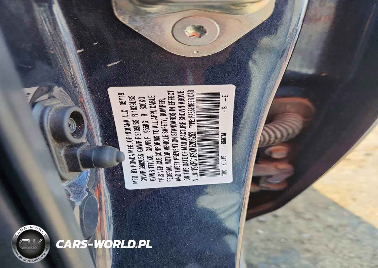 2019 Honda Civic Ex VIN:19XFC1F3XKE206252 - 13