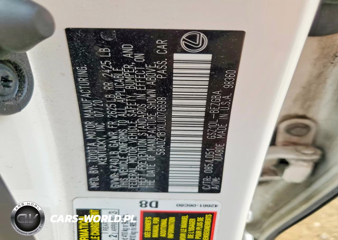 2020 Lexus Es 350 VIN:58ADZ1B1XLU076698 - 12