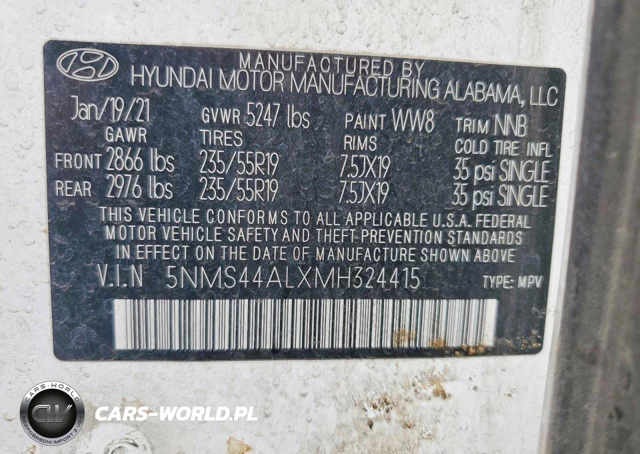 2021 Hyundai Santa Fe Limited VIN:5NMS44ALXMH324415 - 13