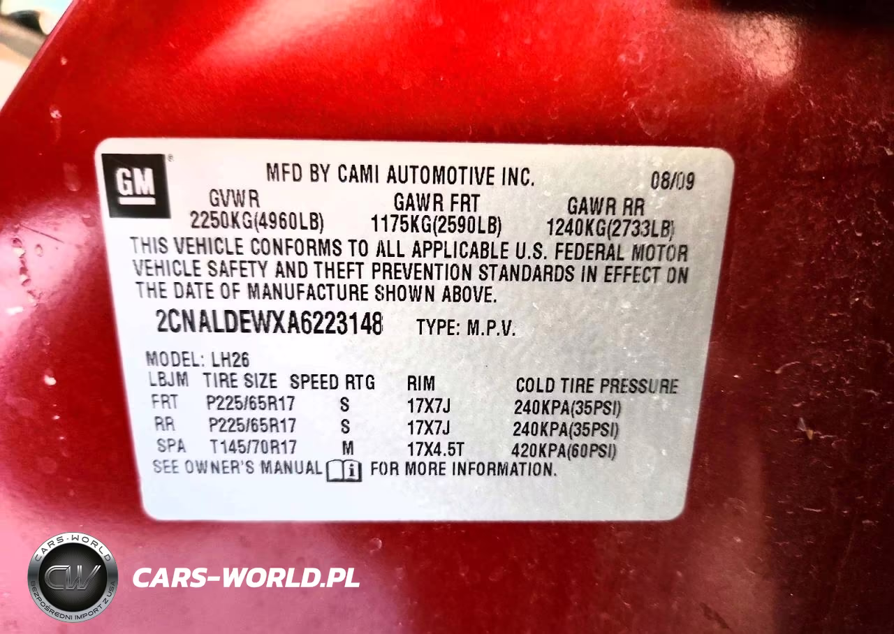 2010 Chevrolet Equinox Lt2 Fwd VIN:2CNALDEWXA6223148 - 12
