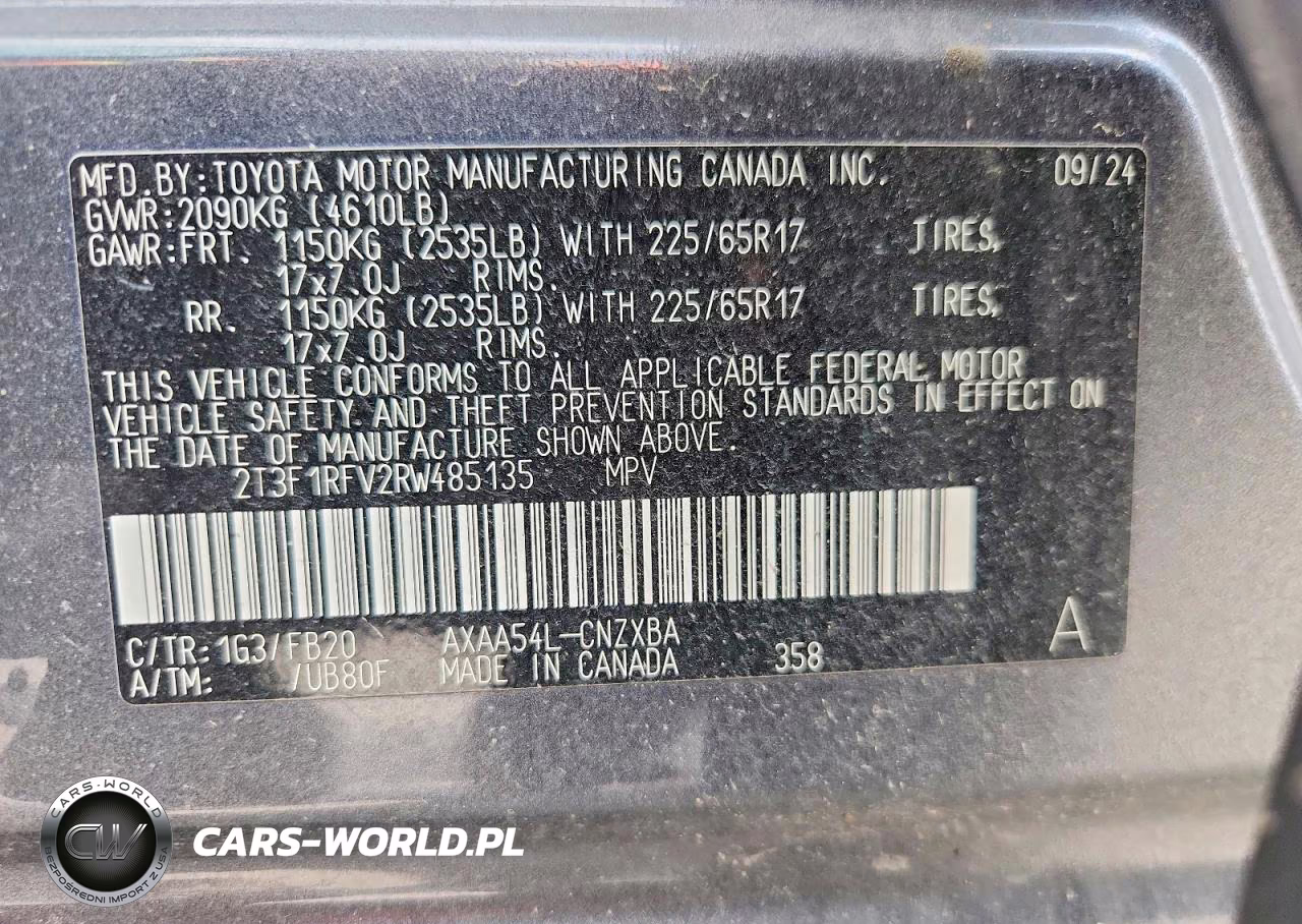 2024 Toyota Rav4 Le VIN:2T3F1RFV2RW485135 - 14