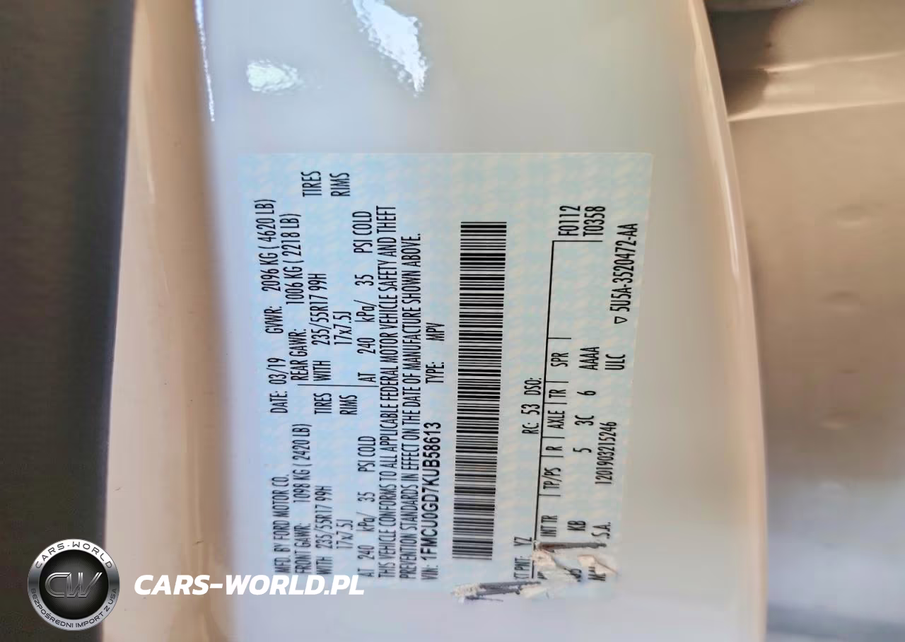 2019 Ford Escape Se VIN:1FMCU0GD7KUB58613 - 12