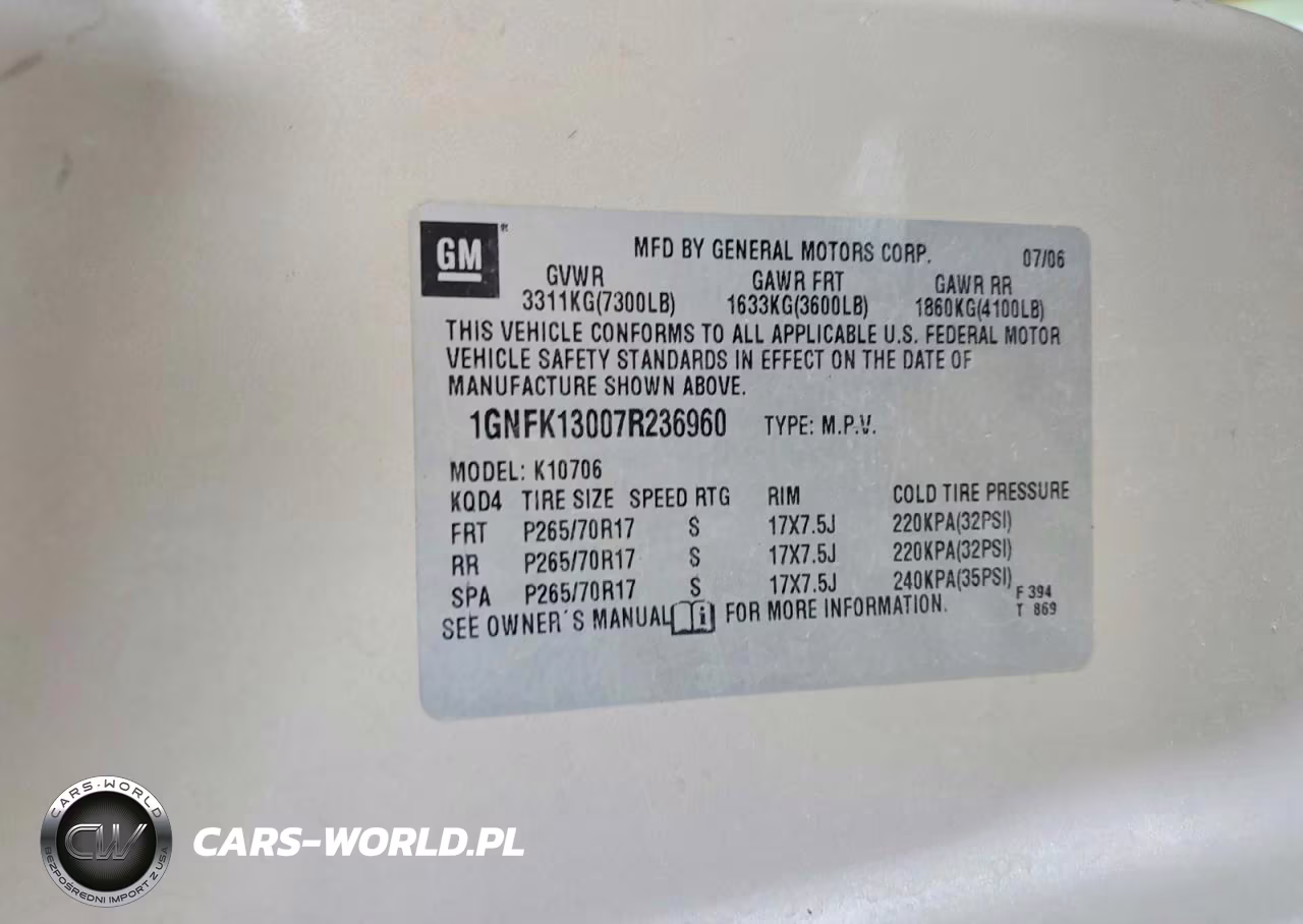 2007 Chevrolet Tahoe K1500 VIN:1GNFK13007R236960 - 14