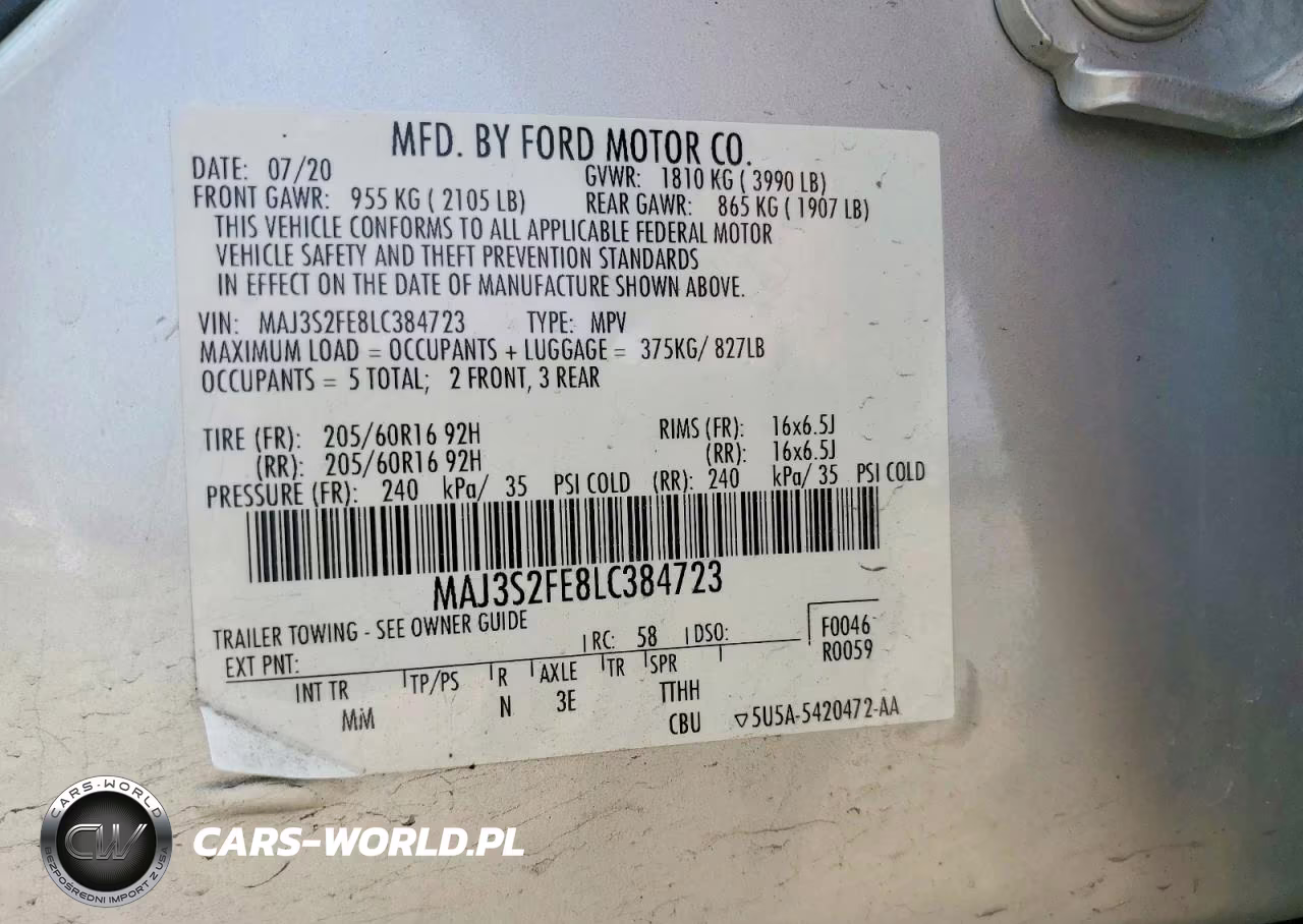 2020 Ford Ecosport S VIN:MAJ3S2FE8LC384723 - 13
