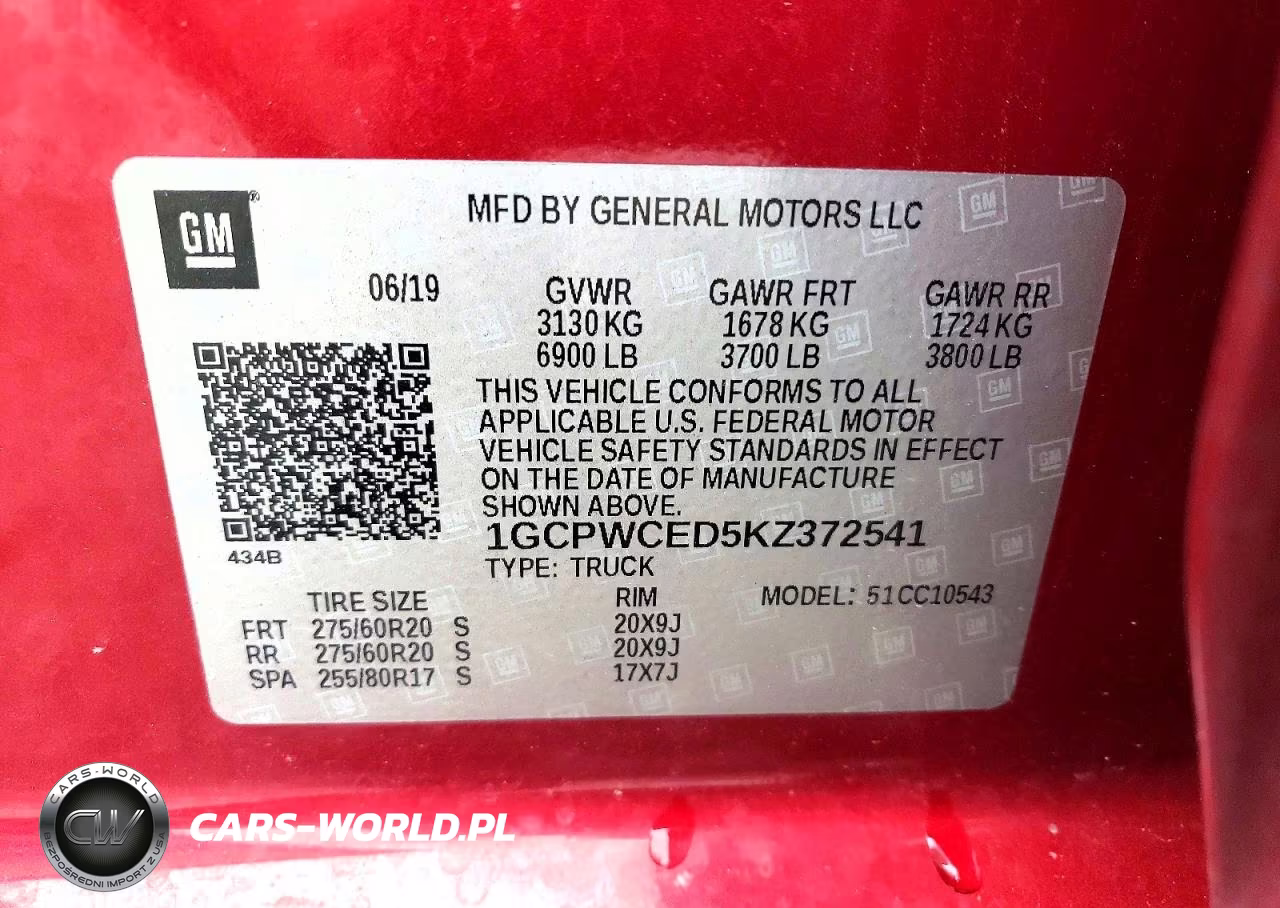 2019 Chevrolet Silverado C1500 Lt VIN:1GCPWCED5KZ372541 - 12