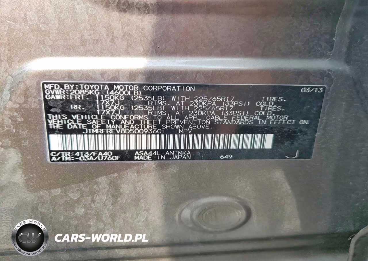 2013 Toyota Rav4 Xle VIN:JTMRFREV8D5009360 - 13