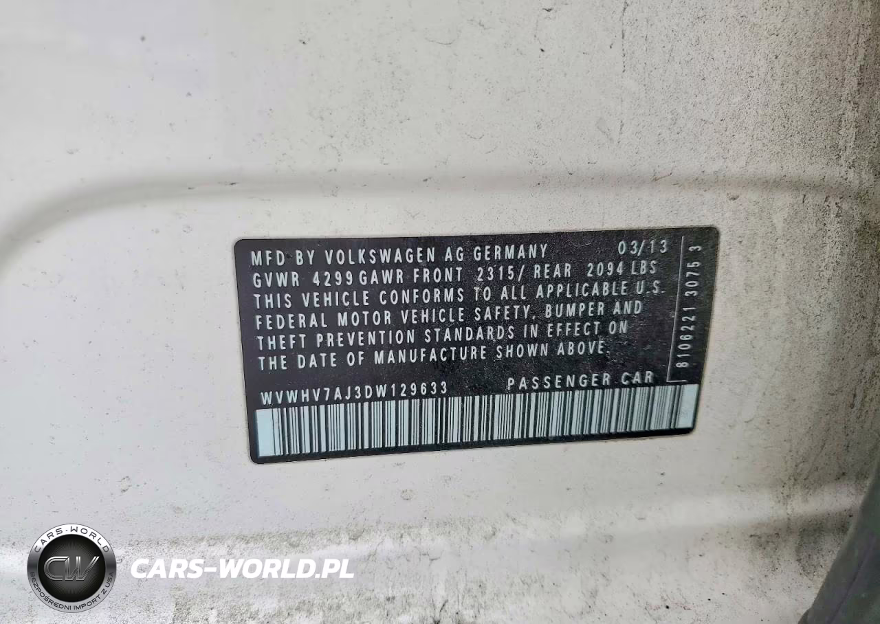 2013 Volkswagen Gti VIN:WVWHV7AJ3DW129633 - 12