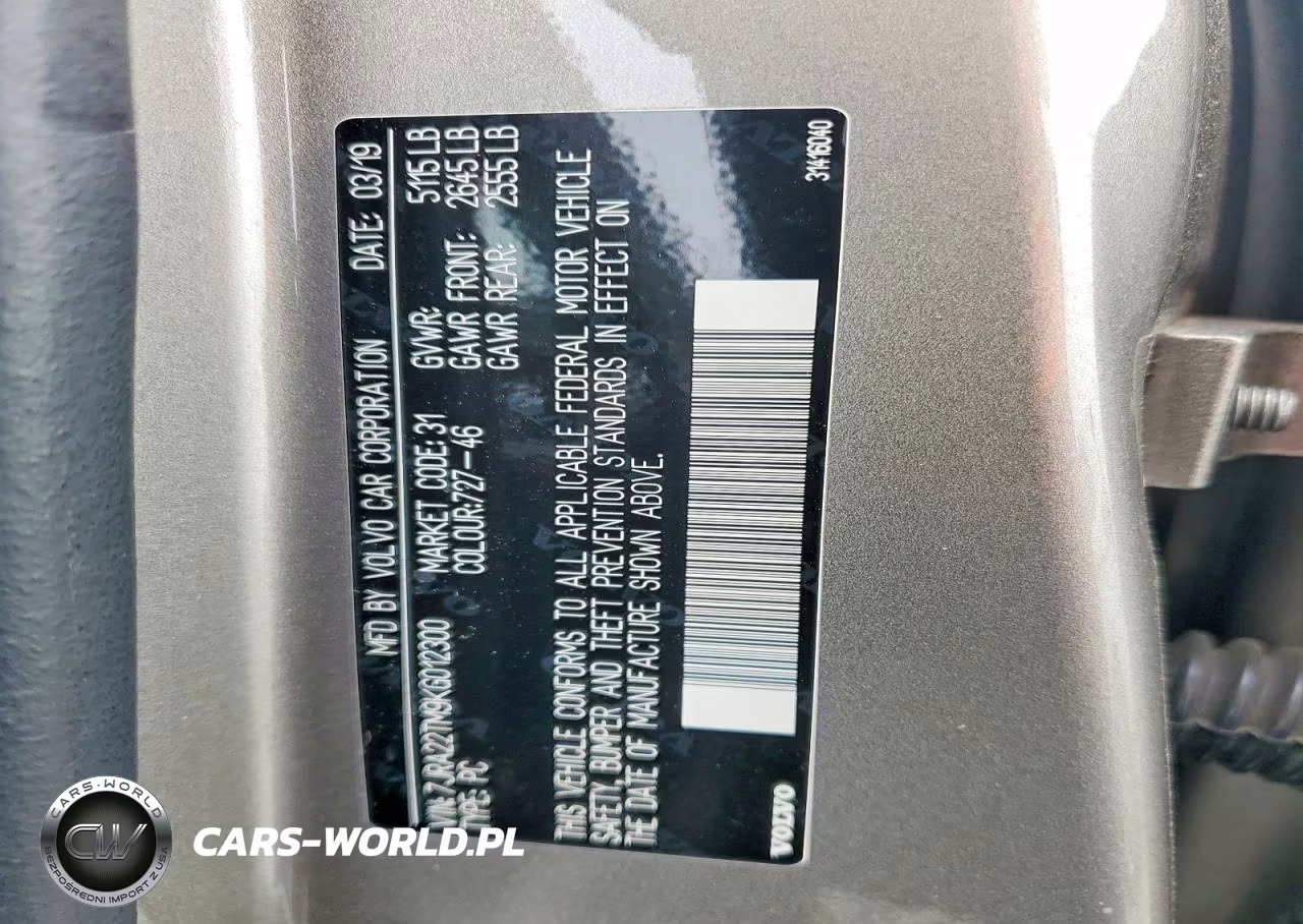 2019 Volvo S60 T6 R-Design VIN:7JRA22TM9KG012300 - 12