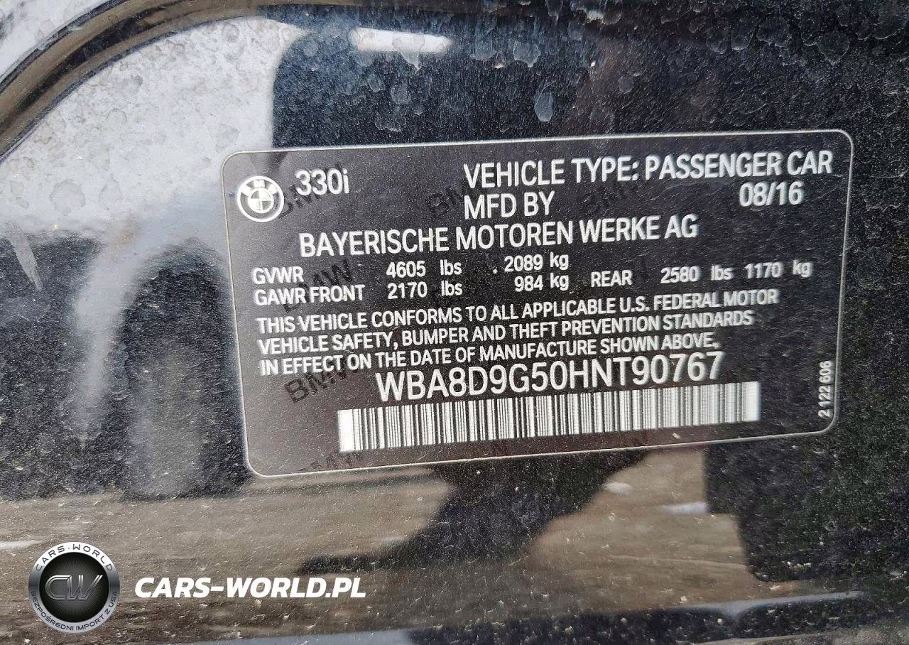 2017 BMW 330 Xi VIN:WBA8D9G50HNT90767 - 12