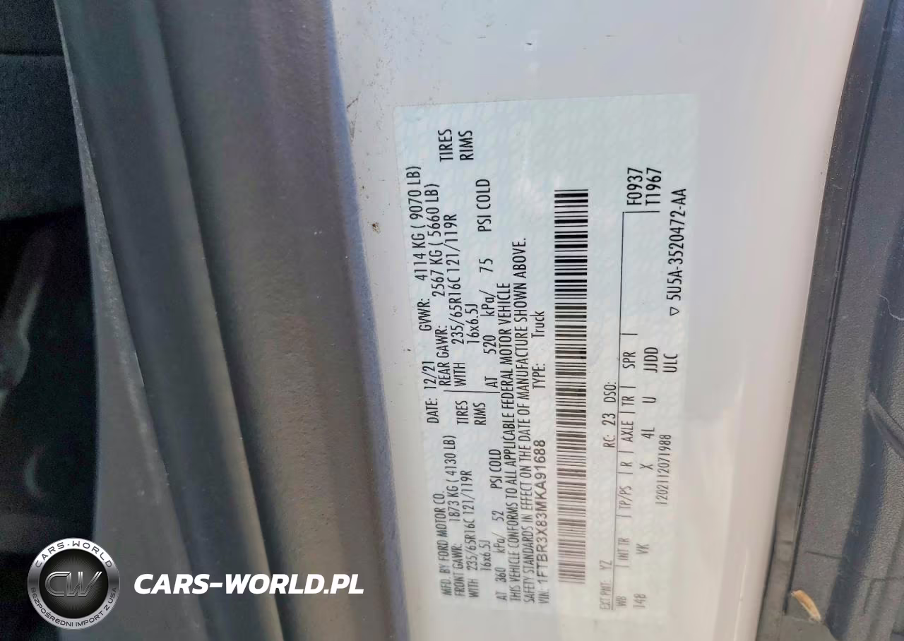 2021 Ford Transit 250 Delivery Van VIN:1FTBR3X83MKA91688 - 13