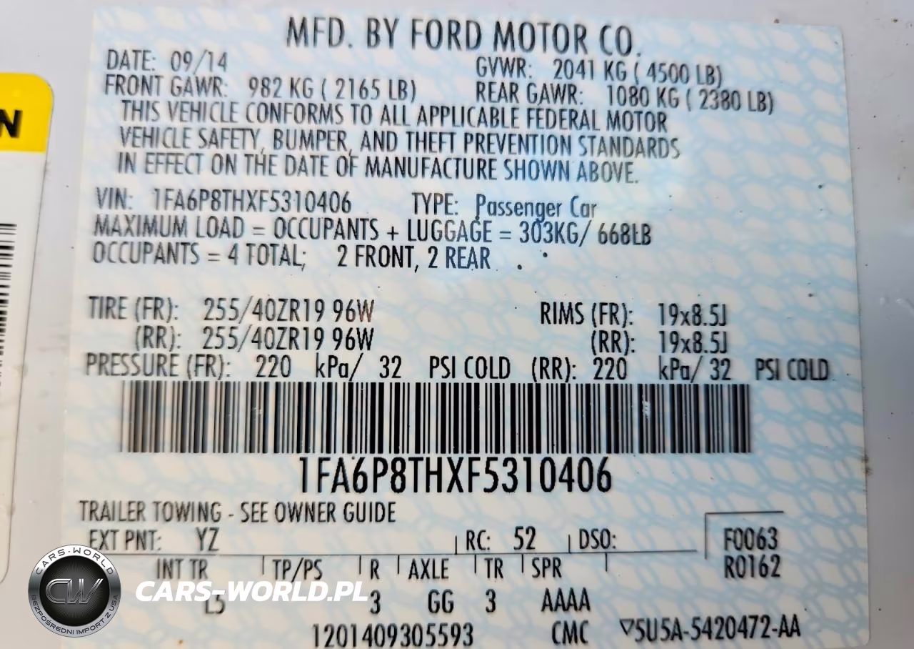 2015 Ford Mustang VIN:1FA6P8THXF5310406 - 12
