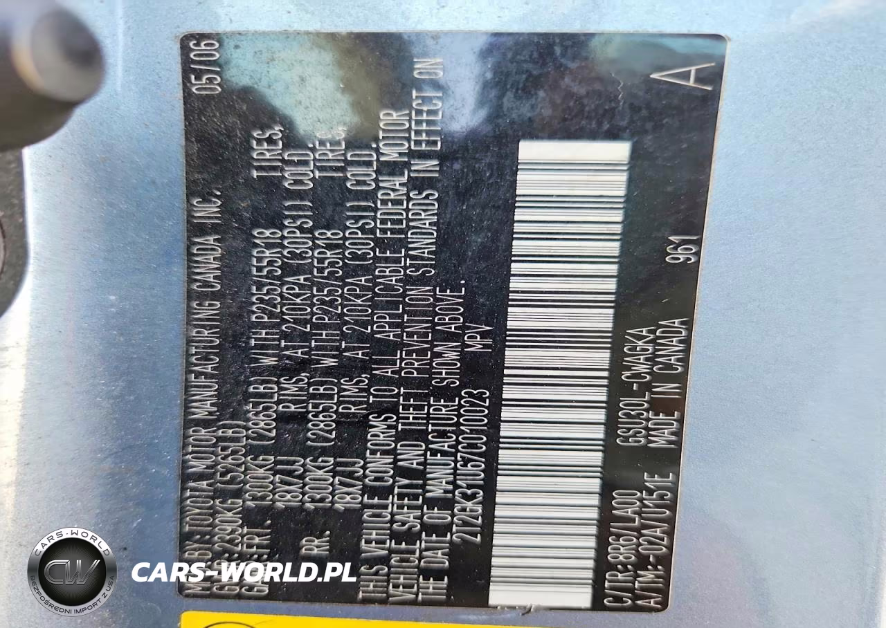 2007 Lexus Rx 350 VIN:2T2GK31U67C010023 - 12