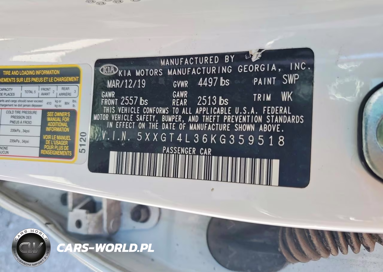 2019 Kia Optima Lx VIN:5XXGT4L36KG359518 - 12