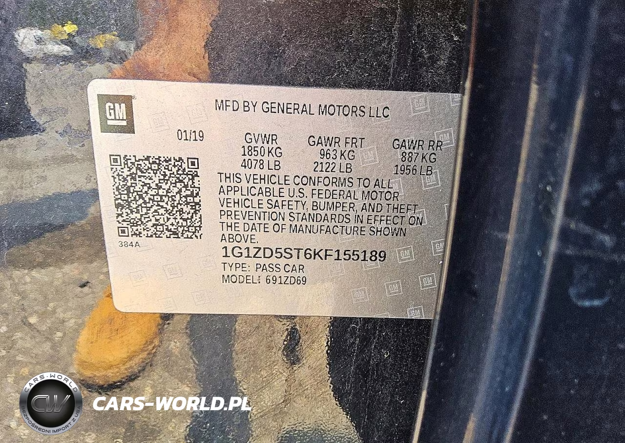 2019 Chevrolet Malibu Lt VIN:1G1ZD5ST6KF155189 - 12