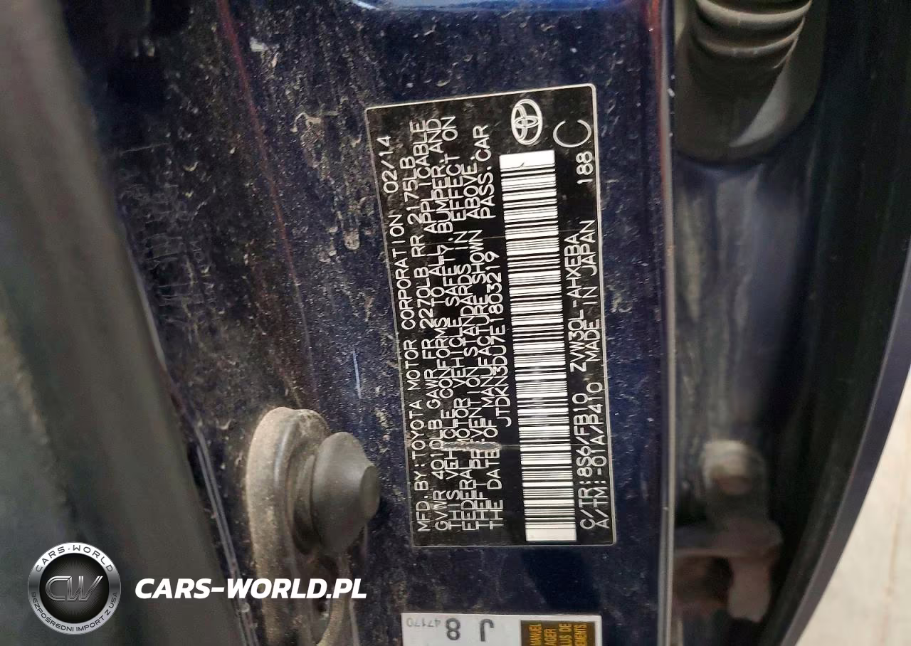 2014 Toyota Prius Two VIN:JTDKN3DU7E1803219 - 12