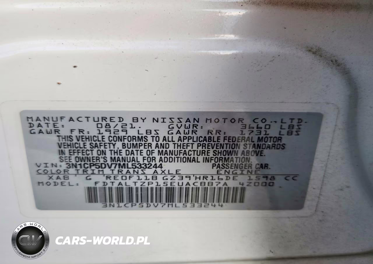 2021 Nissan Kicks Sr VIN:3N1CP5DV7ML533244 - 13