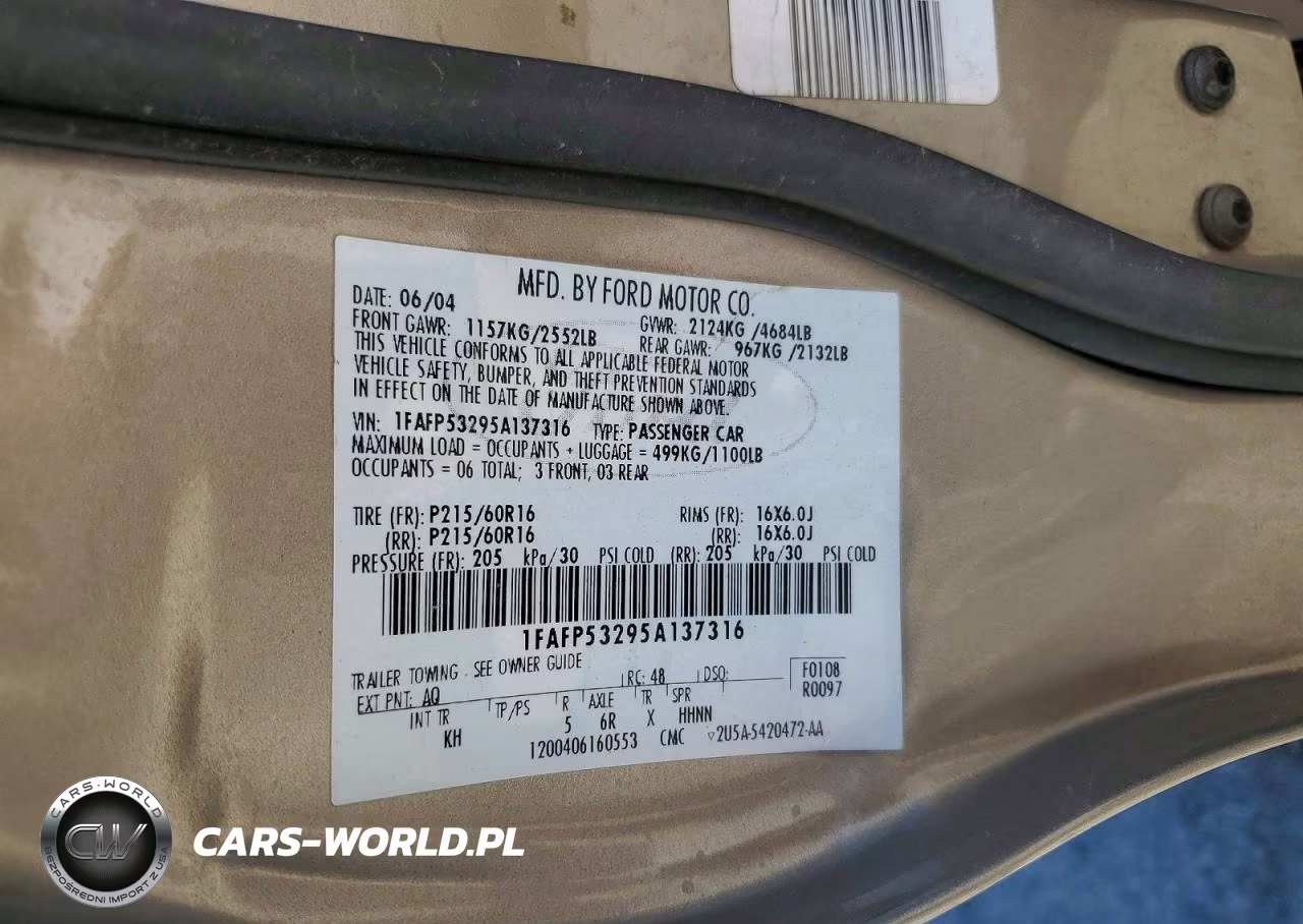2005 Ford Taurus Se VIN:1FAFP53295A137316 - 12