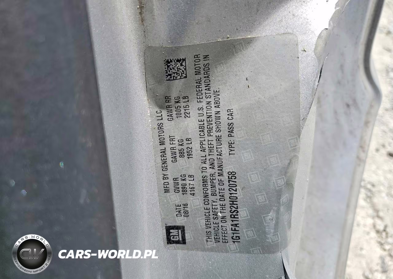 2017 Chevrolet Camaro Ls VIN:1G1FA1RS2H0120758 - 12