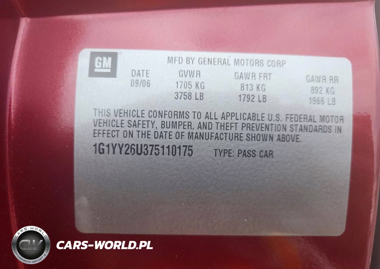 2007 Chevrolet Corvette VIN:1G1YY26U375110175 - 13
