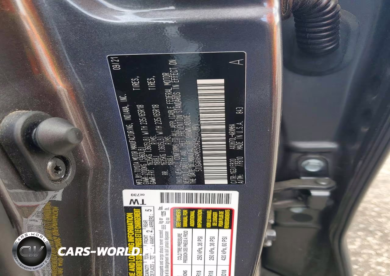 2021 Toyota Highlander Hybrid Xle VIN:5TDGARAH4MS509421 - 12