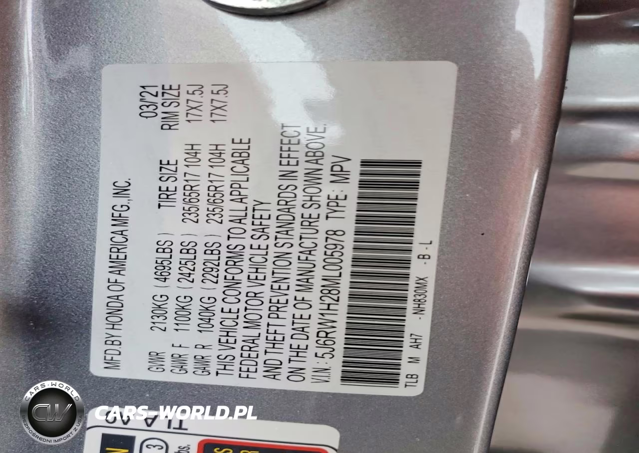 2021 Honda Cr-V VIN:5J6RW1H28ML005978 - 13