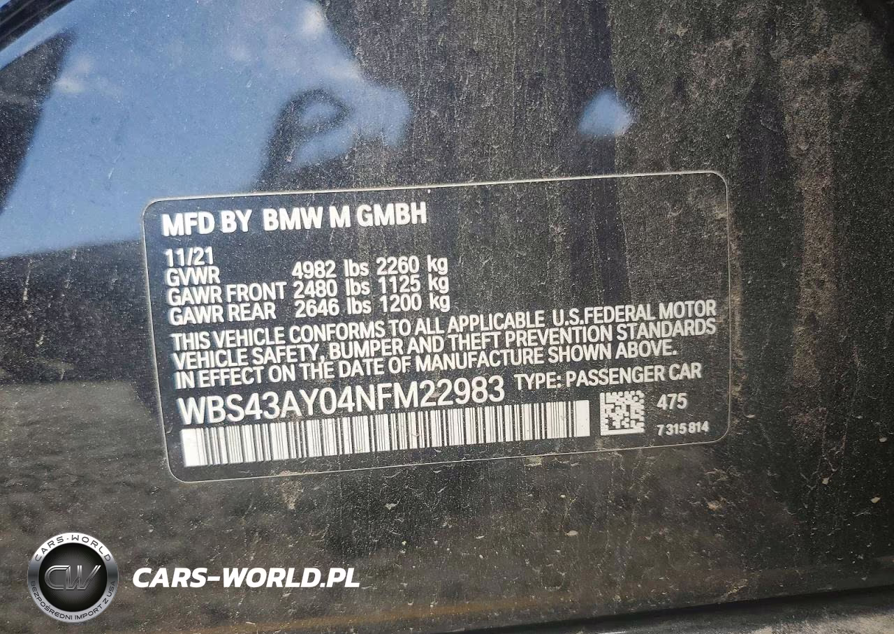 2022 BMW M3 Competition VIN:WBS43AY04NFM22983 - 12