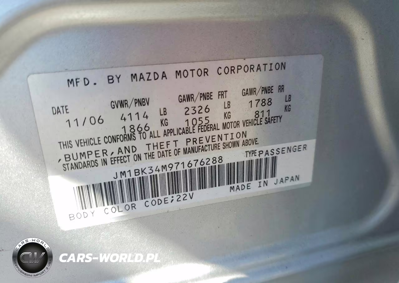 2007 Mazda Speed 3 VIN:JM1BK34M971676288 - 12