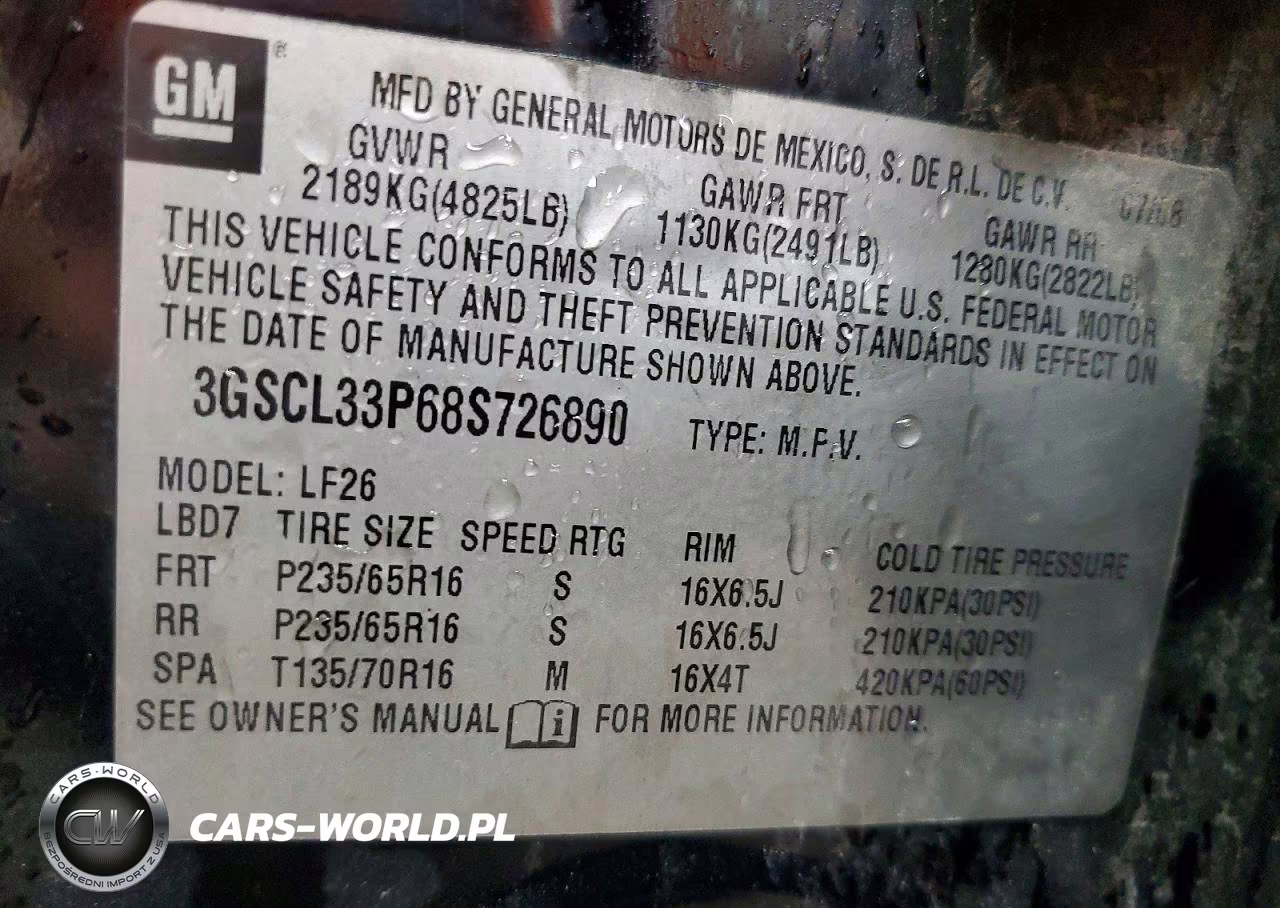 2008 Saturn Vue Xe VIN:3GSCL33P68S726890 - 13