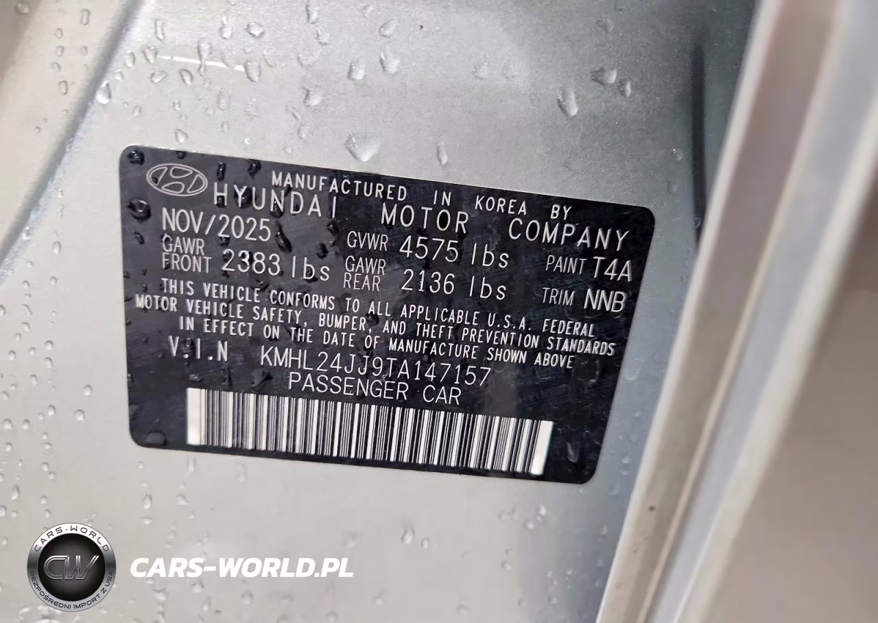 2026 Hyundai Sonata Hybrid Blue VIN:KMHL24JJ9TA147157 - 12