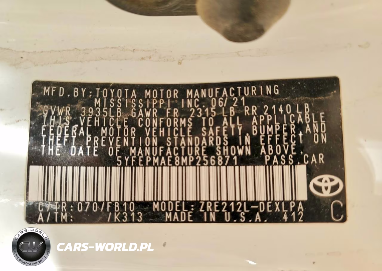 2021 Toyota Corolla Le VIN:5YFEPMAE8MP256871 - 12
