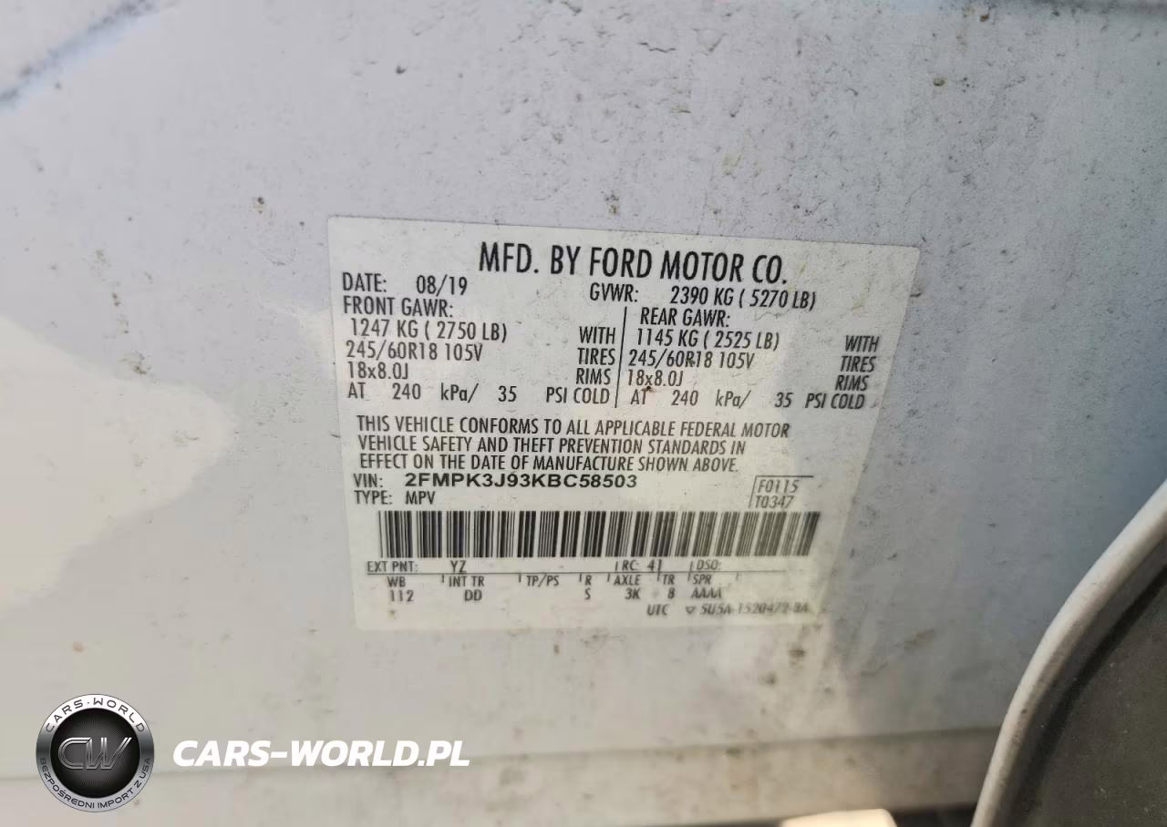 2019 Ford Edge Sel VIN:2FMPK3J93KBC58503 - 13
