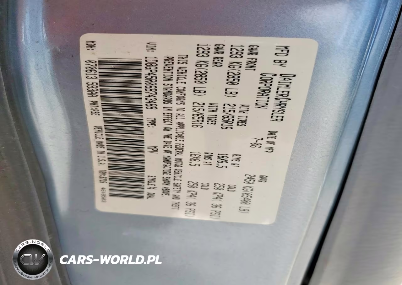 2006 Dodge Caravan Sxt VIN:1D8GP45R06B743488 - 13