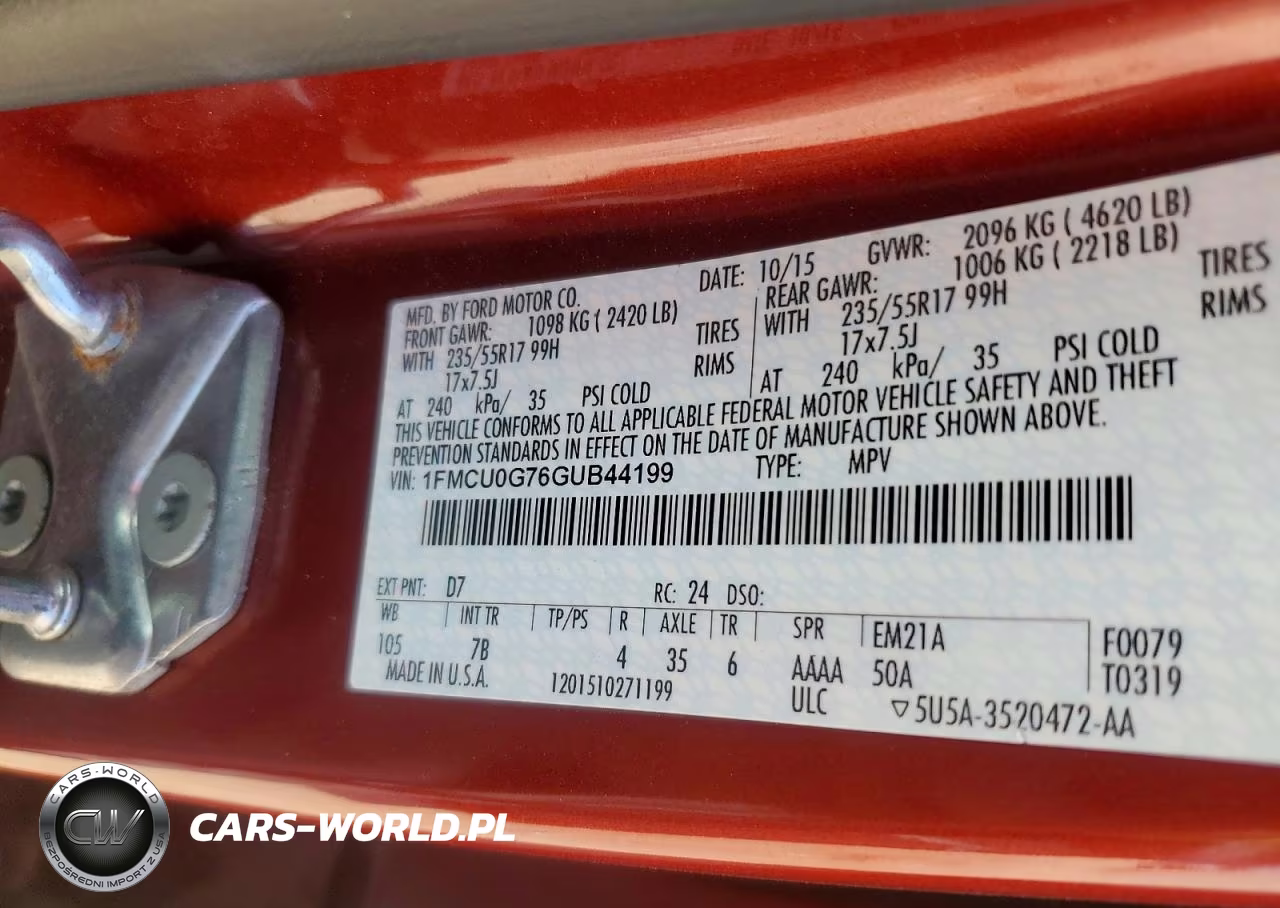 2016 Ford Escape Se VIN:1FMCU0G76GUB44199 - 13