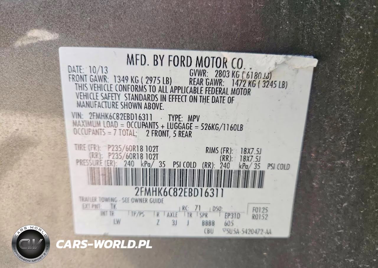 2014 Ford Flex Sel VIN:2FMHK6C82EBD16311 - 13