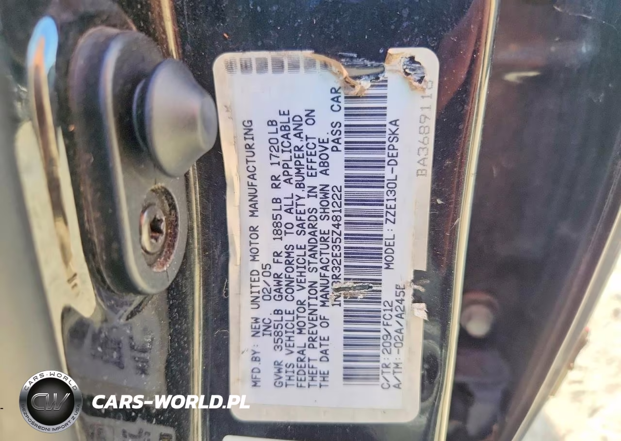 2005 Toyota Corolla S VIN:1NXBR32E35Z481222 - 12