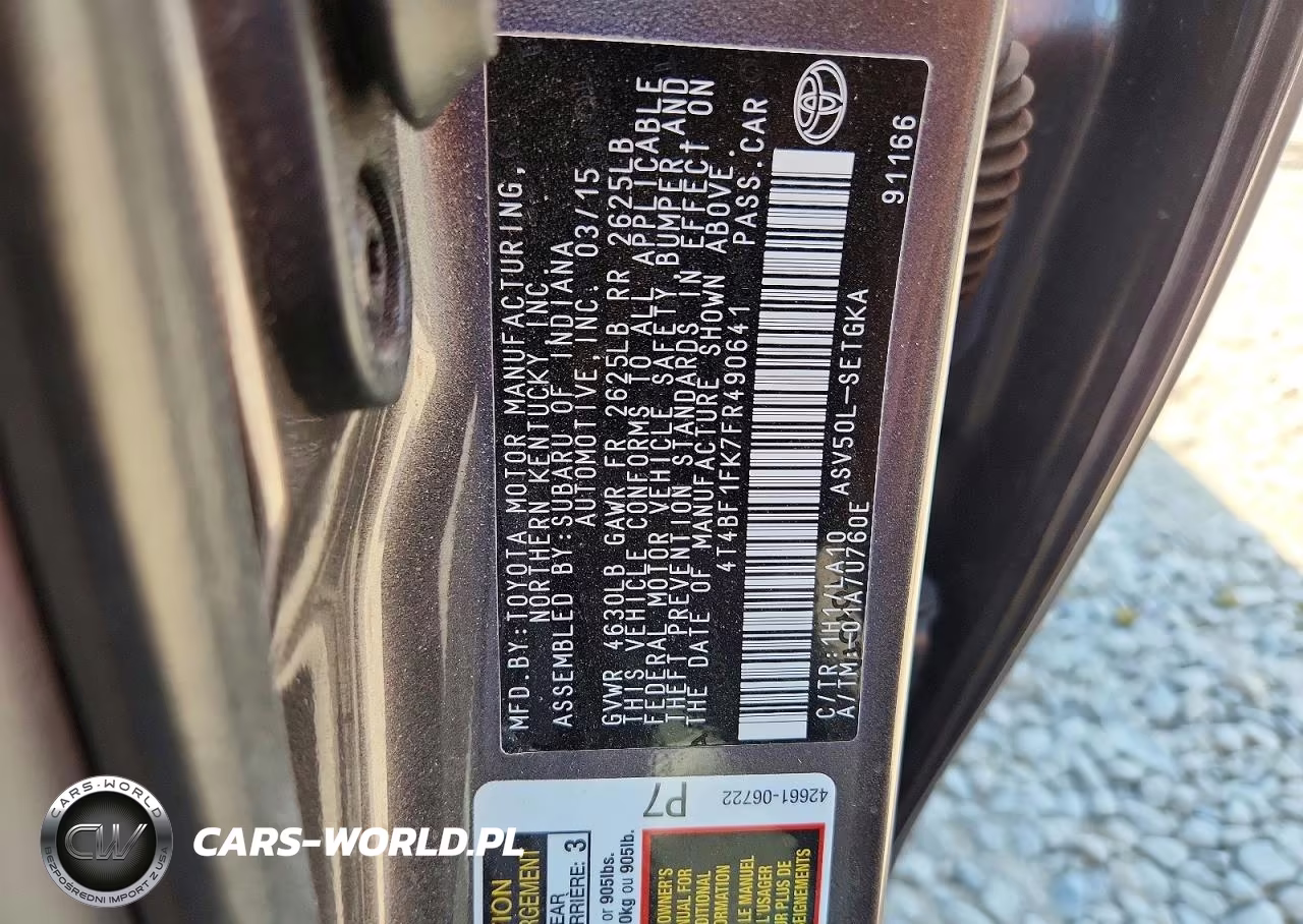 2015 Toyota Camry Xle VIN:4T4BF1FK7FR490641 - 13