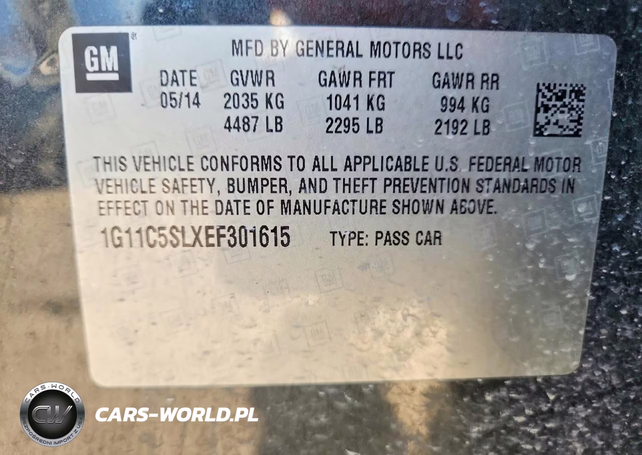 2014 Chevrolet Malibu 1Lt VIN:1G11C5SLXEF301615 - 12
