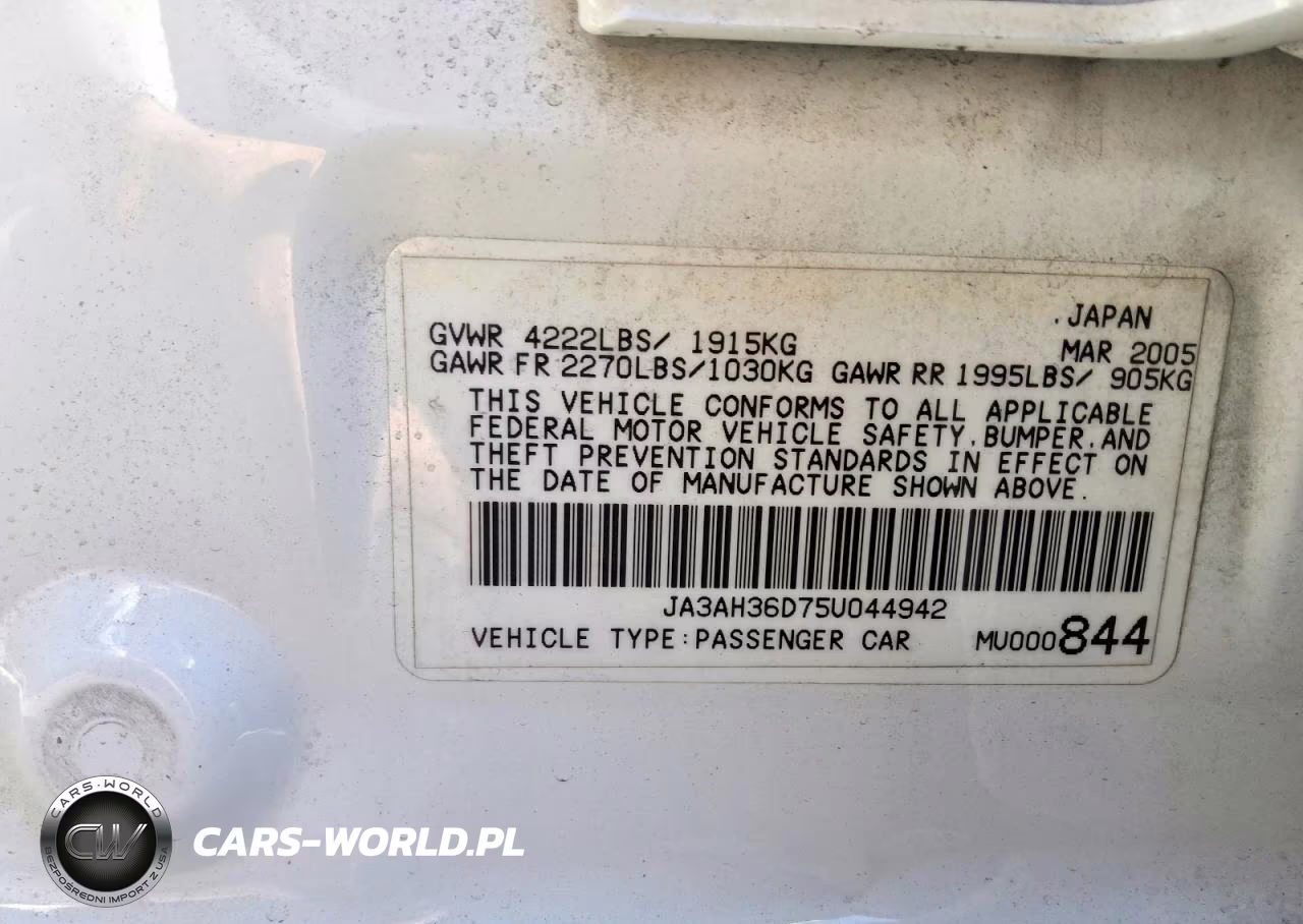 2005 Mitsubishi Lancer Evolution Rs VIN:JA3AH36D75U044942 - 12