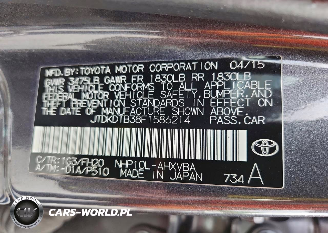 2015 Toyota Prius C One VIN:JTDKDTB38F1586214 - 12