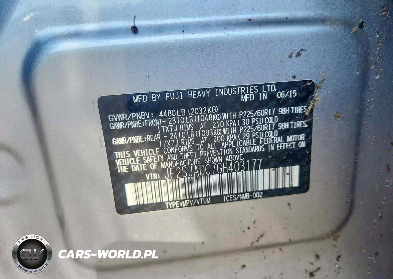 2016 Subaru Forester 2.5I Premium VIN:JF2SJADC7GH403177 - 13
