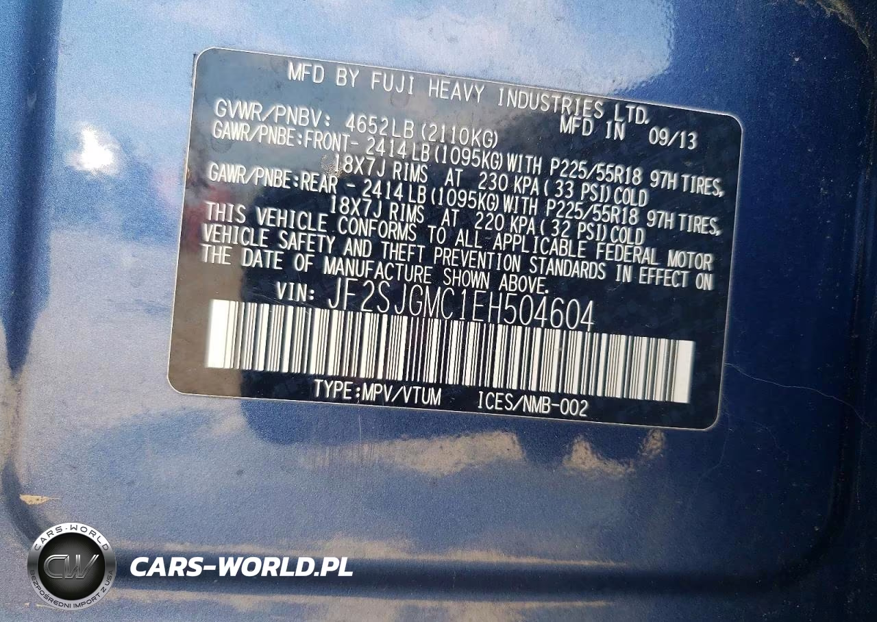2014 Subaru Forester 2.0Xt Touring VIN:JF2SJGMC1EH504604 - 12